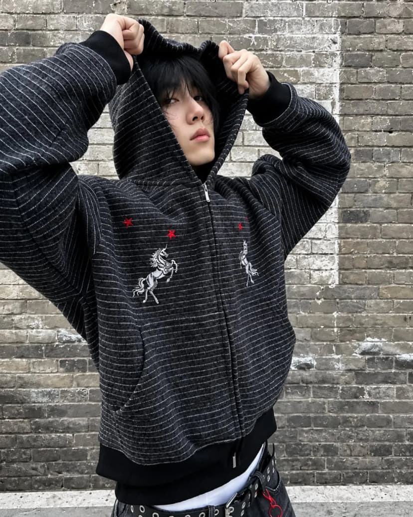Vintagestyle Star Stripe Zip-Up 사진 1/4