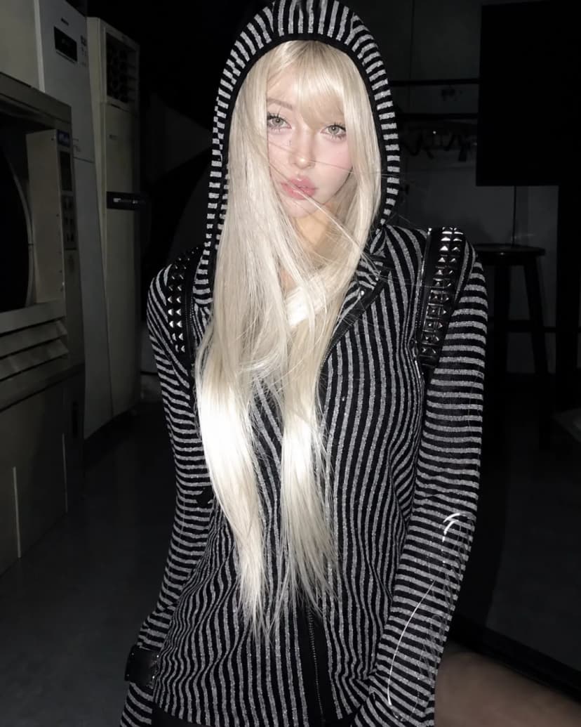 Shadow Stripe Zip Hoodie 사진 1/4