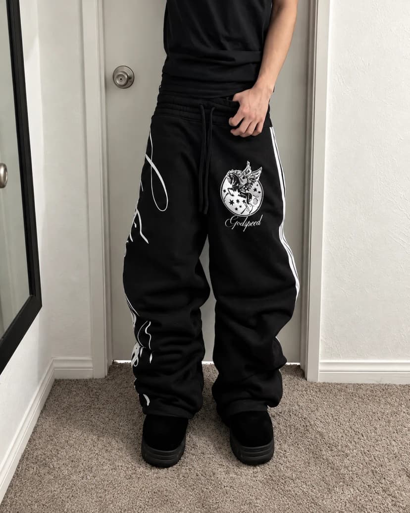 GODSPEED GRAPHIC WIDE SWEATPANTS 사진 1/2